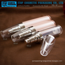 ZB-V Series 10ml 15ml bullet round tight pump plastic slim airless acrylic bottle